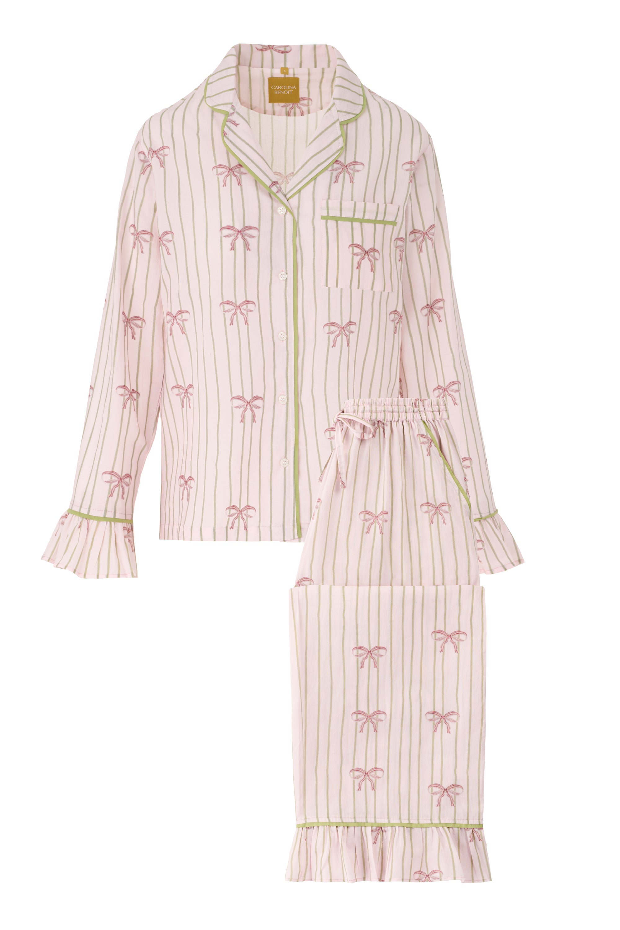 Christmas Bows Pajamas Long Set