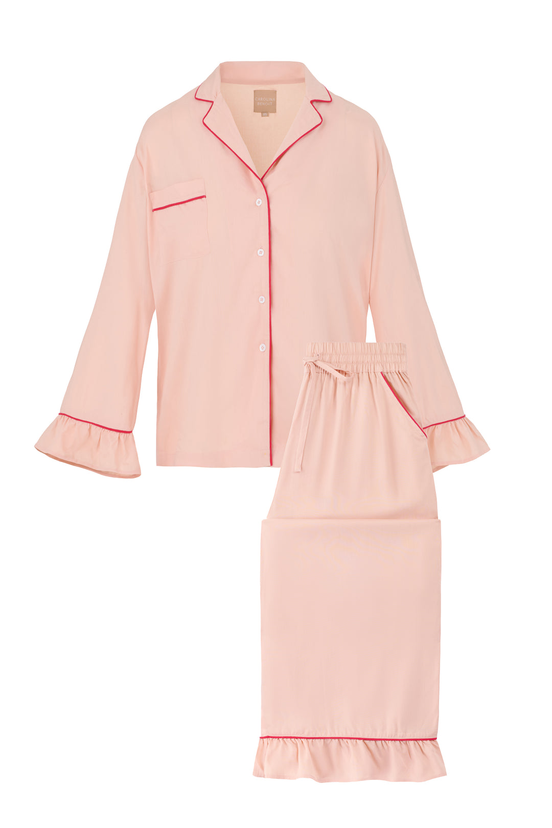 Luxury Bamboo Pajama Set Women | Pink & Red