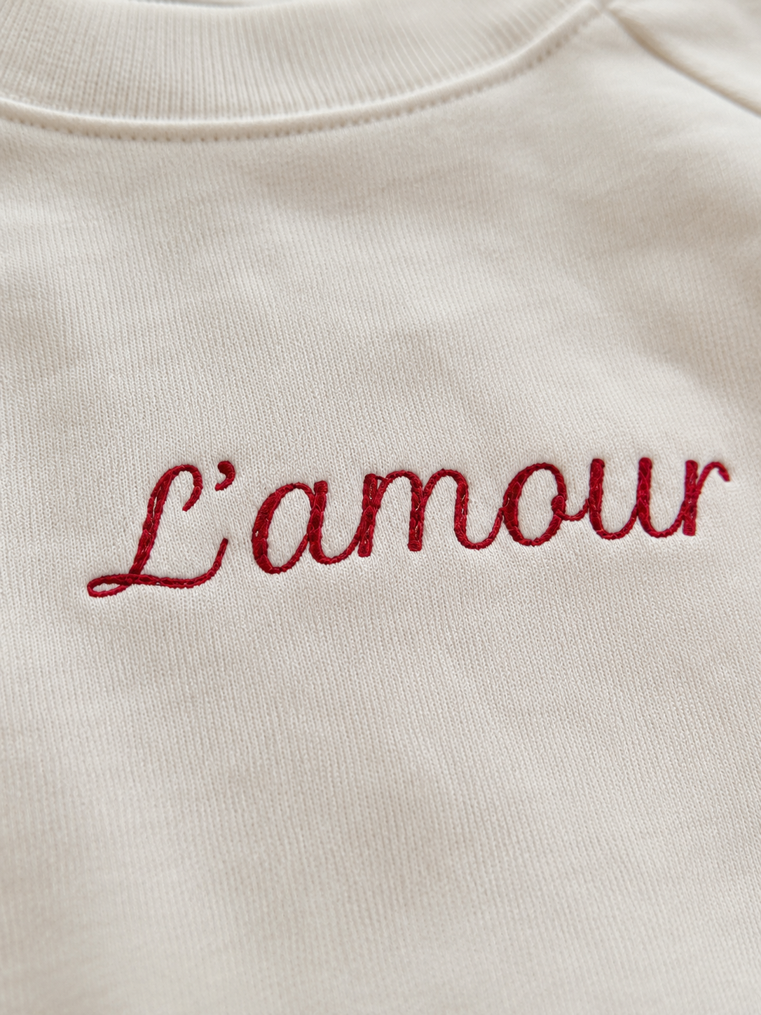 L'Amour Embroidered Crop Sweatshirt