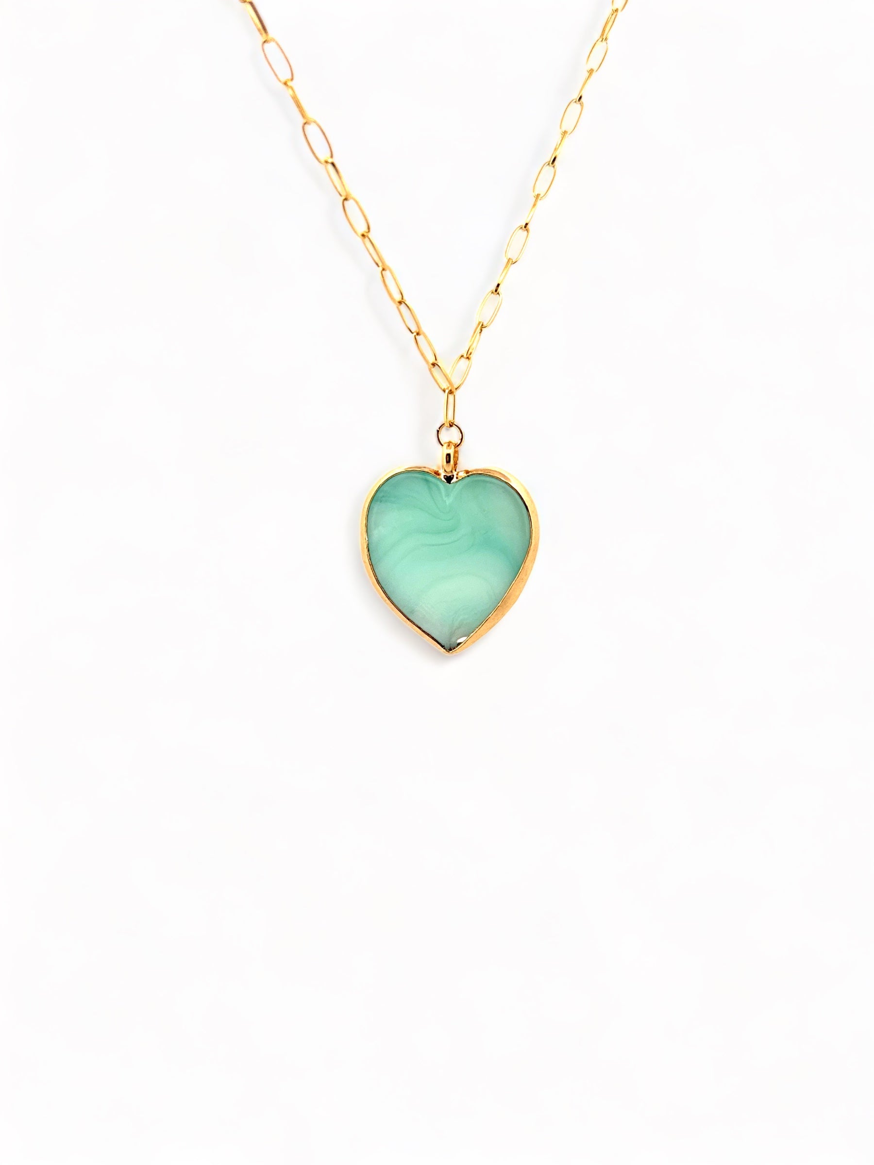 Signed In Love Mint Heart Necklace