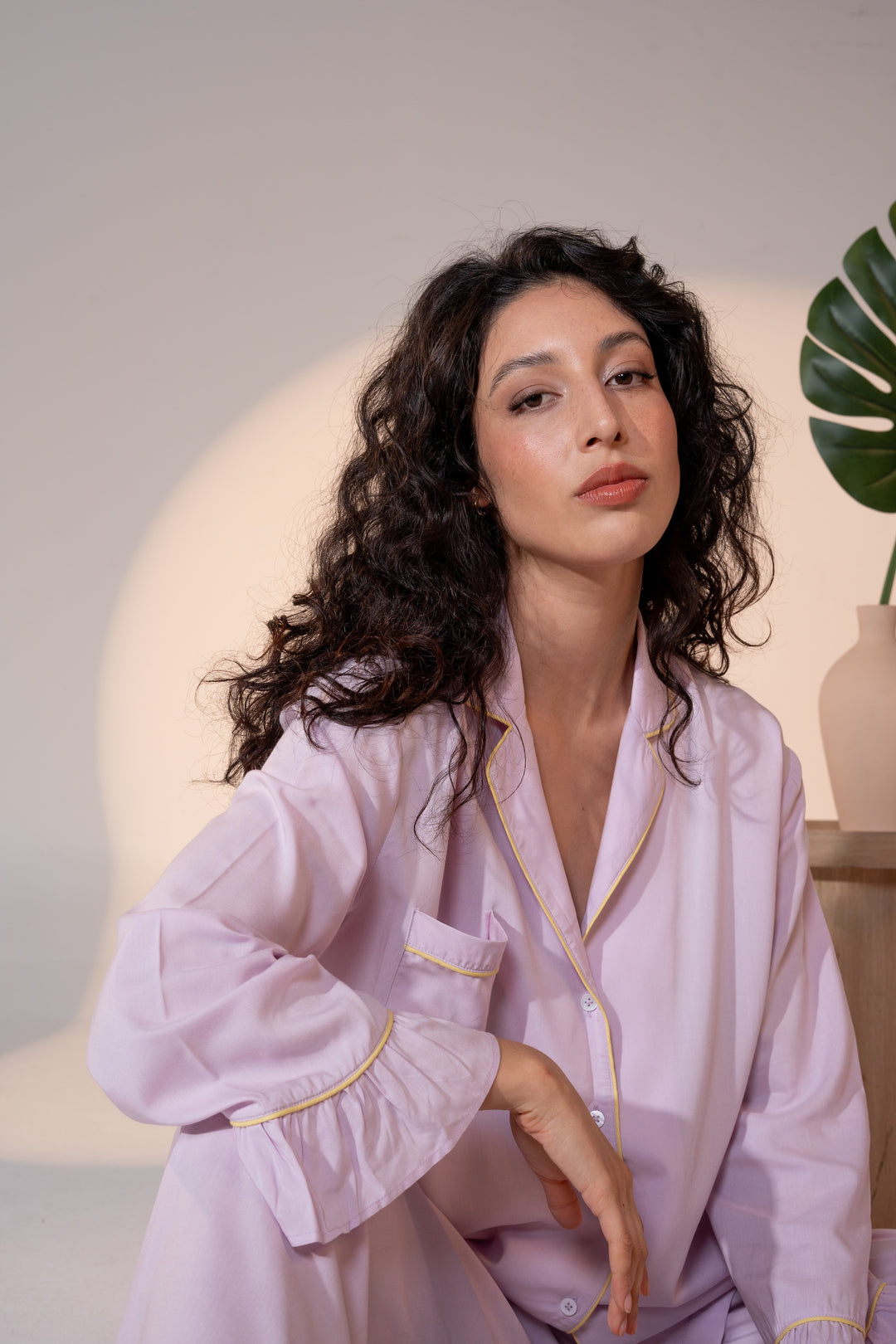 Luxury Bamboo Pajama Set Women | Purple & Green