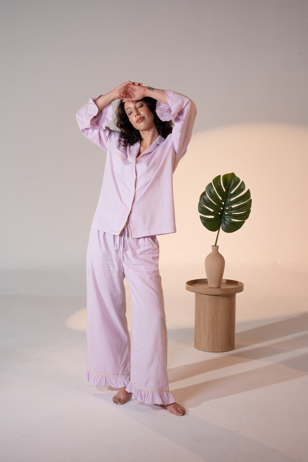Luxury Bamboo Pajama Set Women | Purple & Green