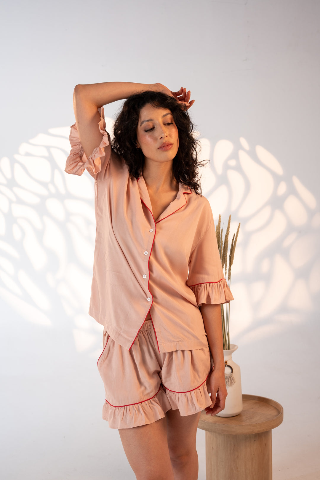 Daynaps Pajama Short Version  - Pink & Red