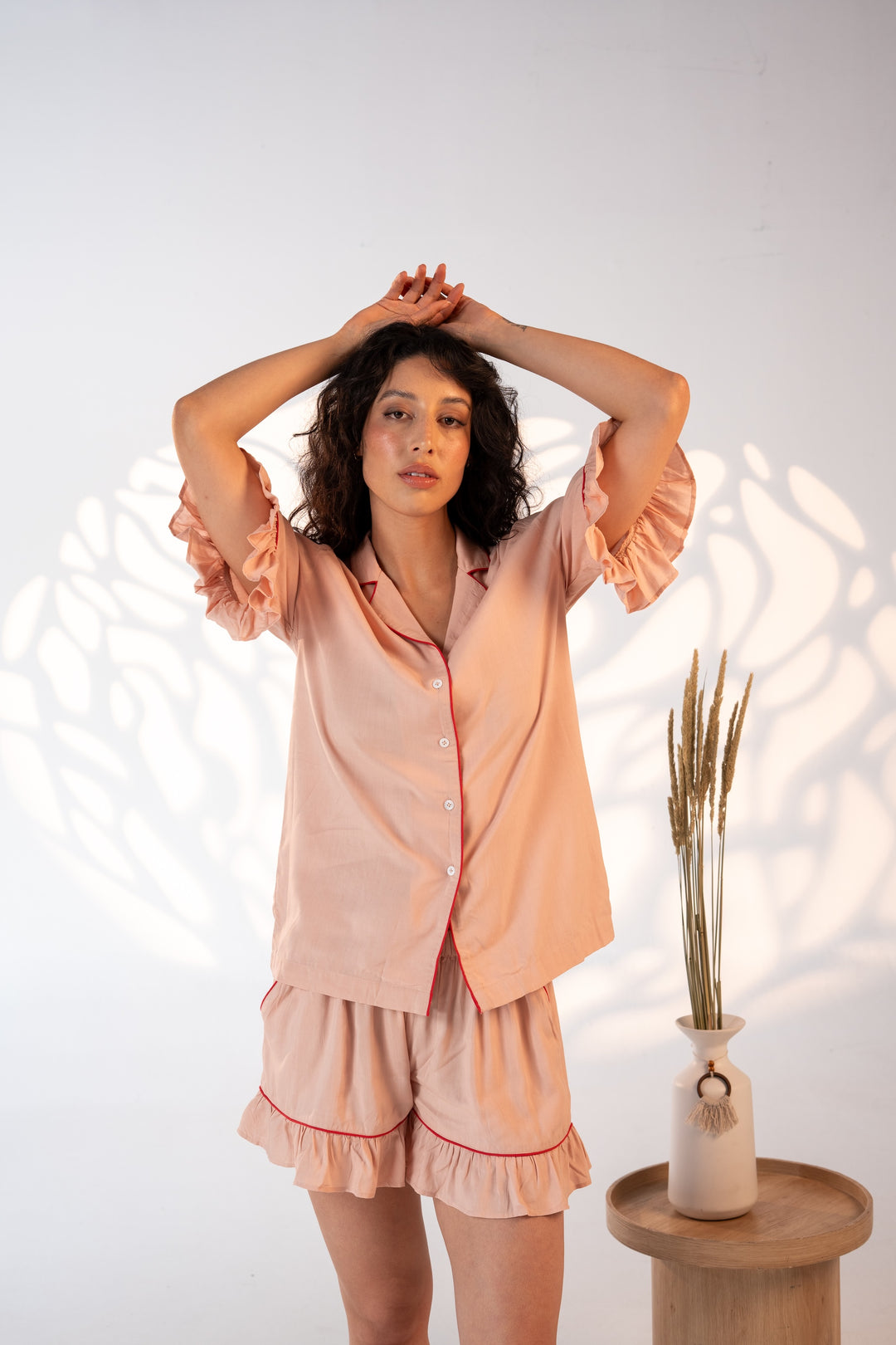 Daynaps Pajama Short Version  - Pink & Red