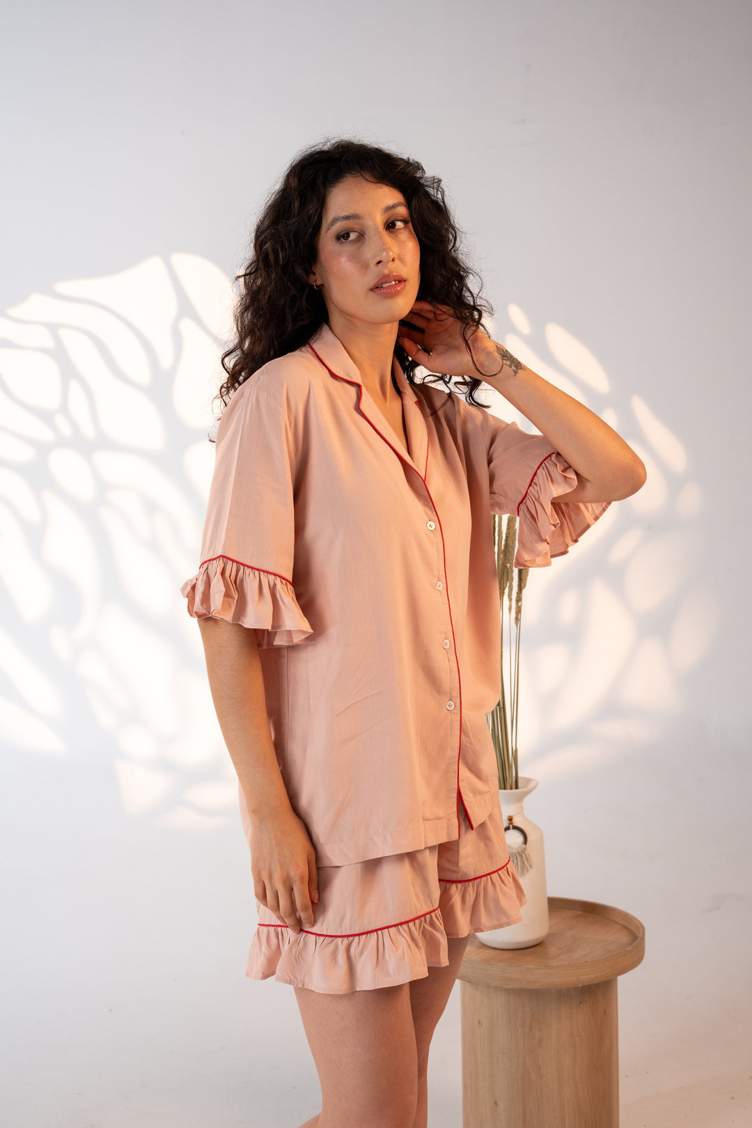 Daynaps Pajama Short Version  - Pink & Red