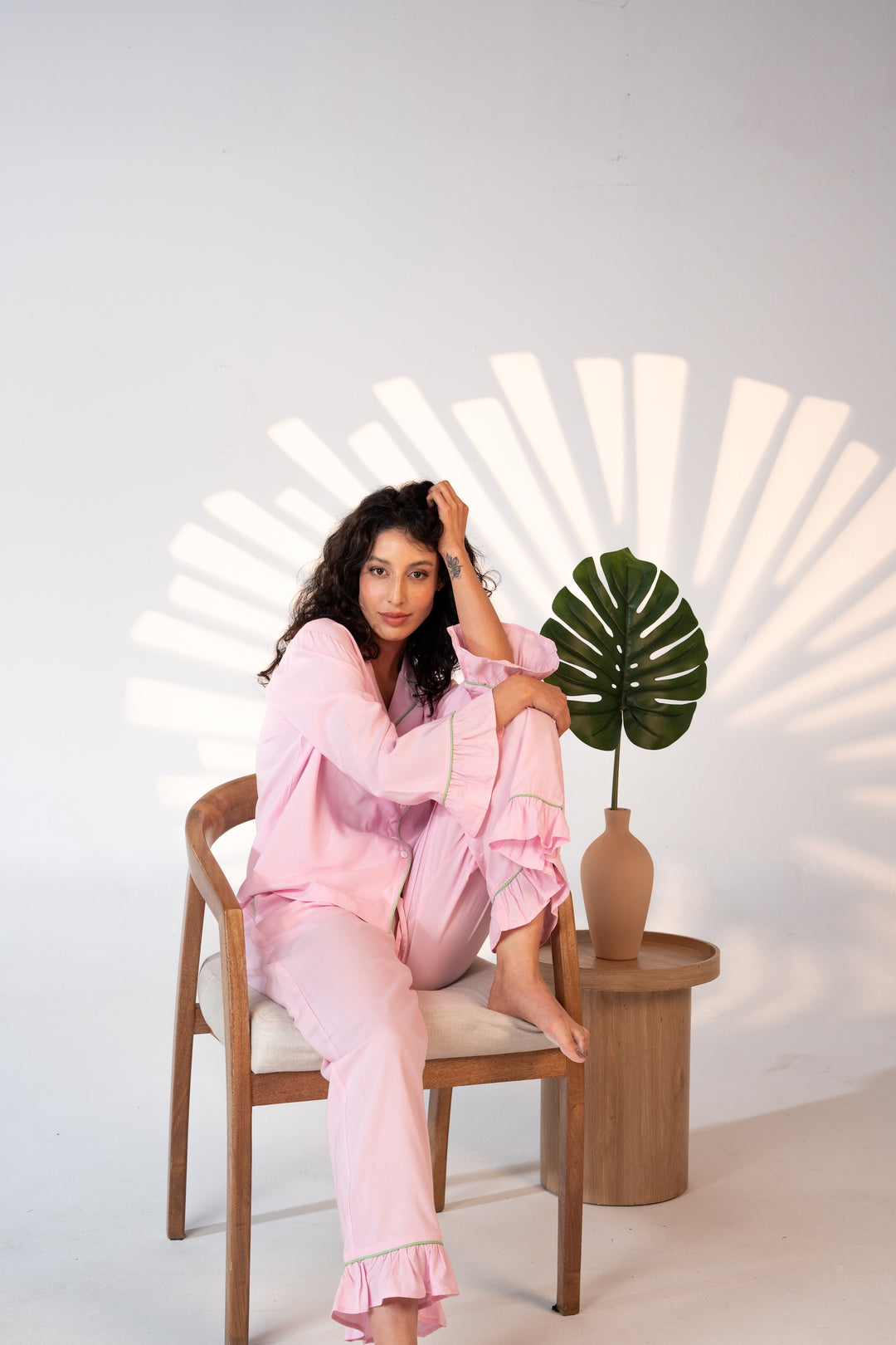 Luxury Bamboo Pajama Set Women | Pink & Green