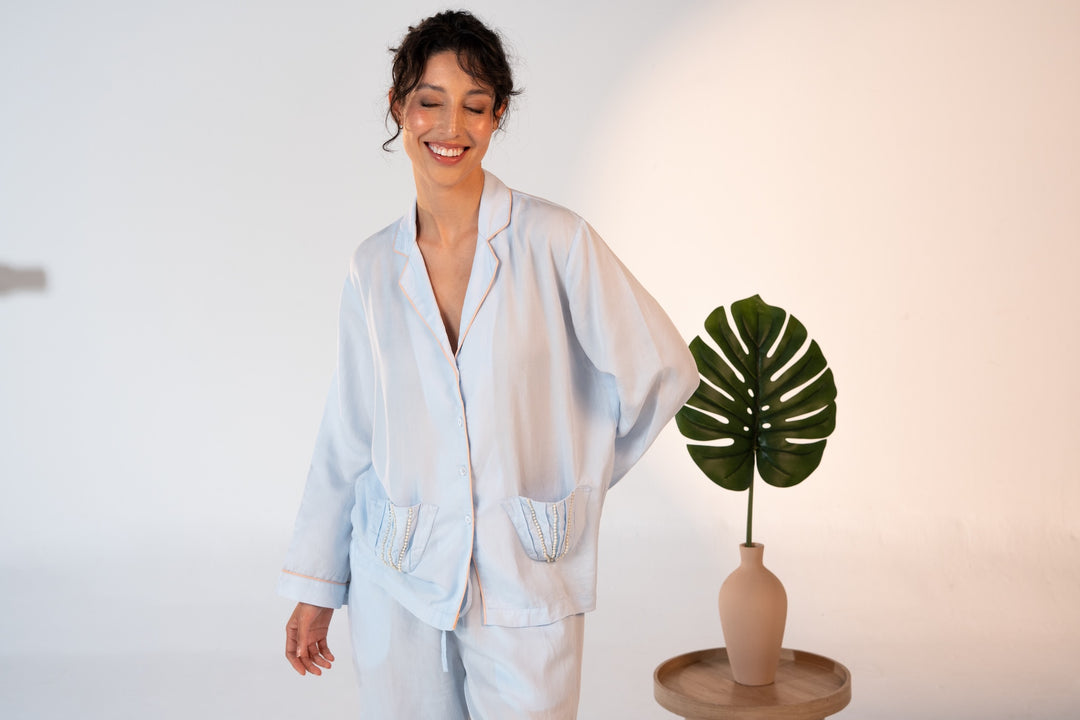 Pre-Order Pearl Shell Pajama Baby Blue