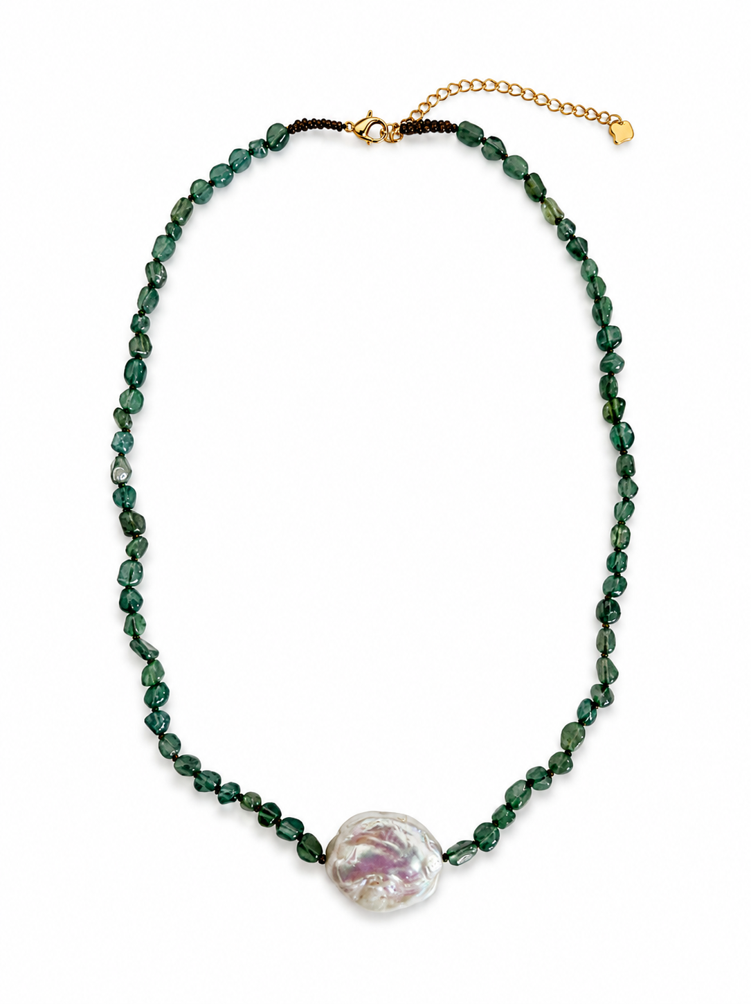 L'Écume Necklace – Baroque Pearl & Agate Beaded Necklace