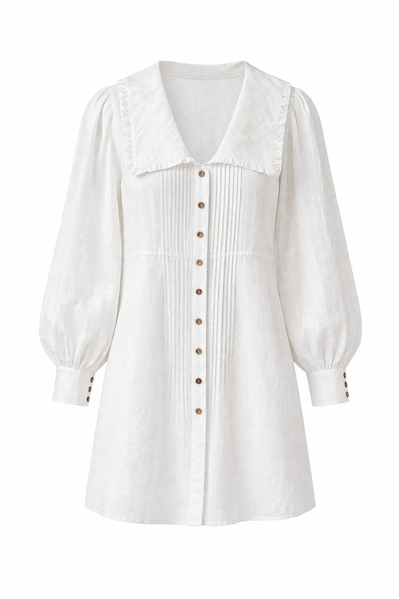 Lizzy White Linen Mini Dress Lizzy White Linen Mini Dress