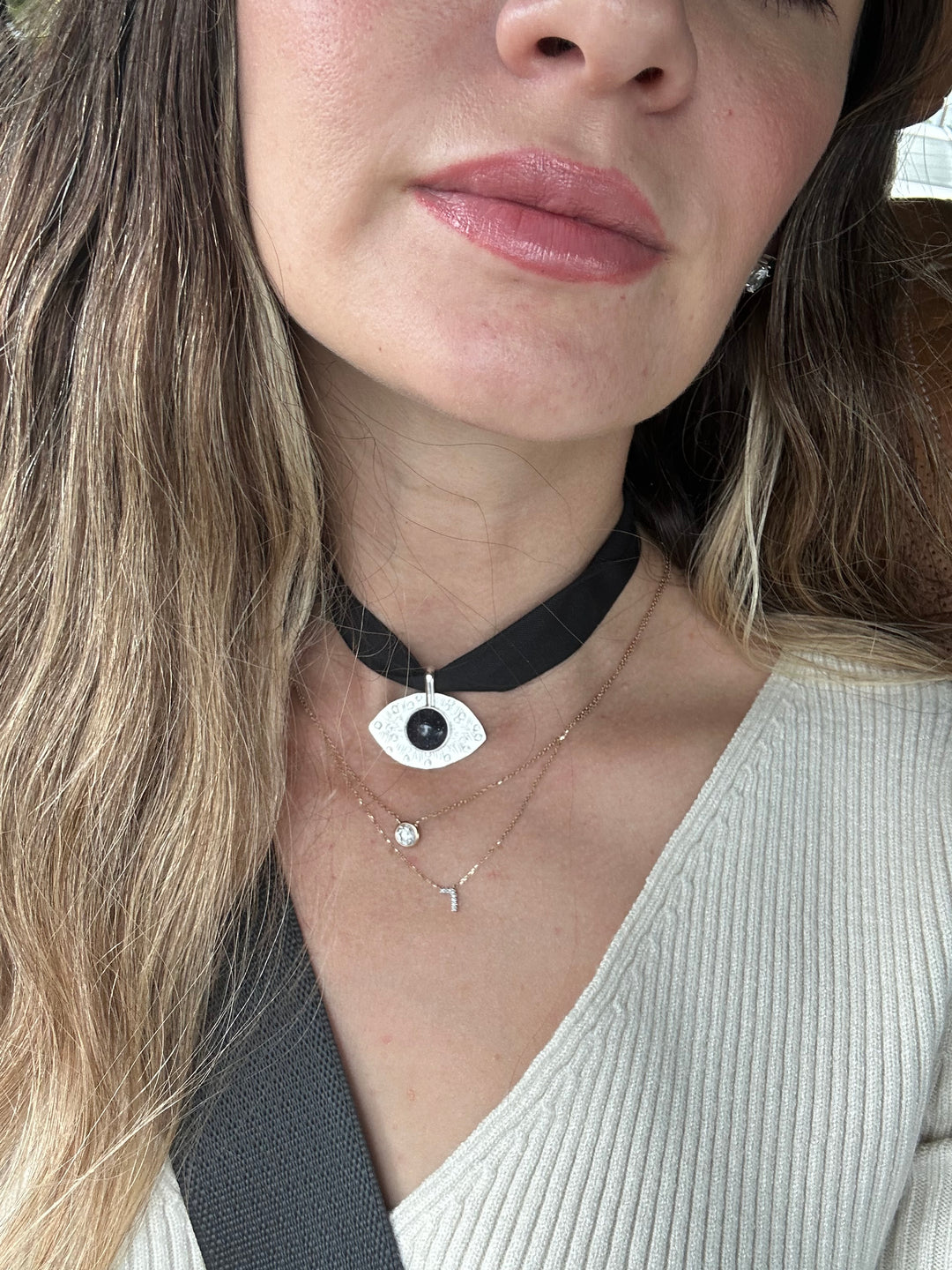 Custom Made Silver Evil Eye Choker