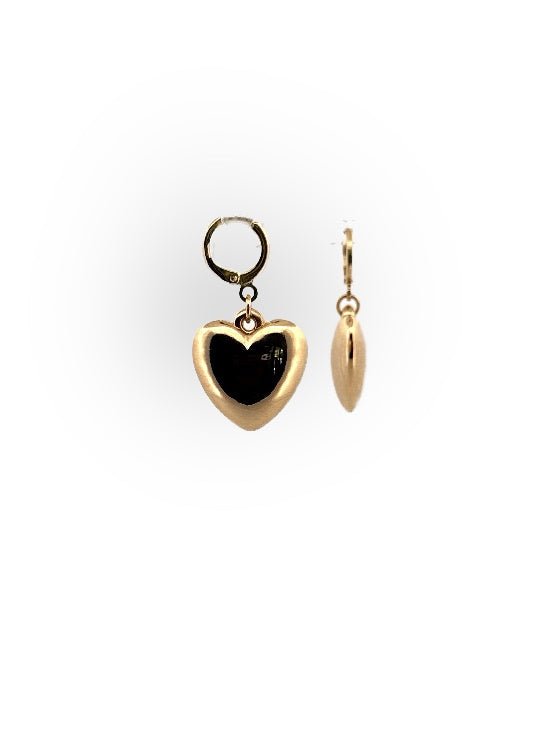 Puffy Gold Hearts Earrings