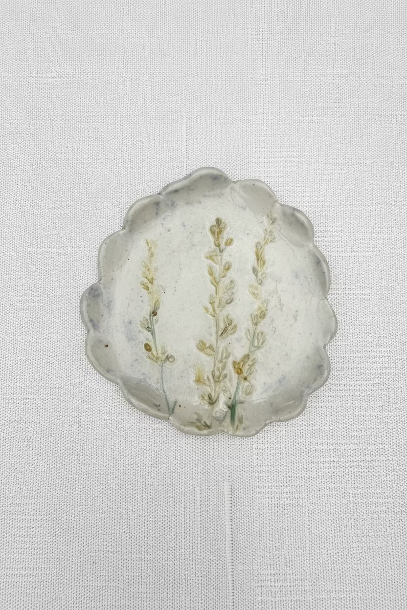 Lavender Trinket Dish with Ladybug