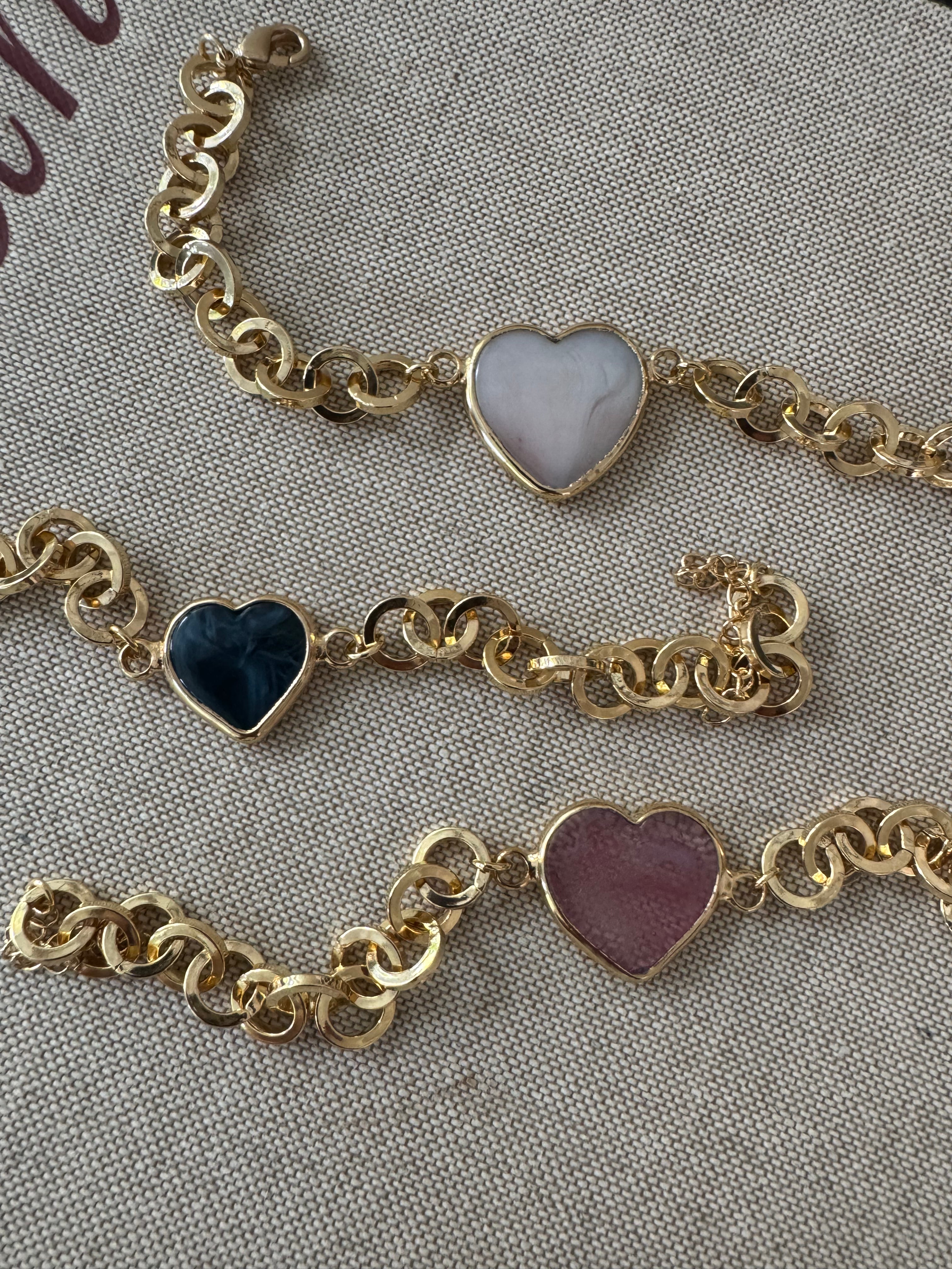 Signed In Love Navy Heart Bracelet