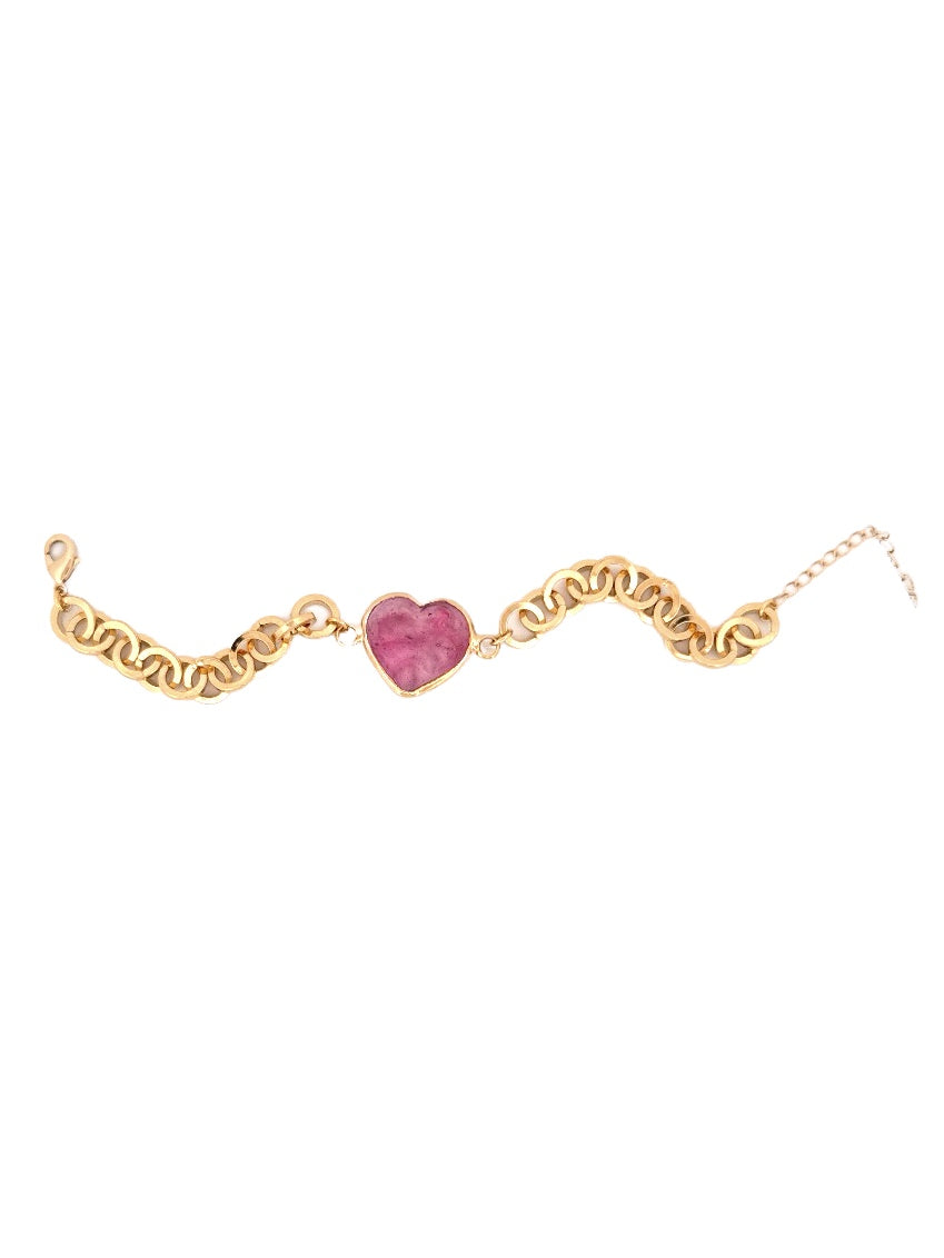 Signed In Love Strawberry Pink Heart Bracelet