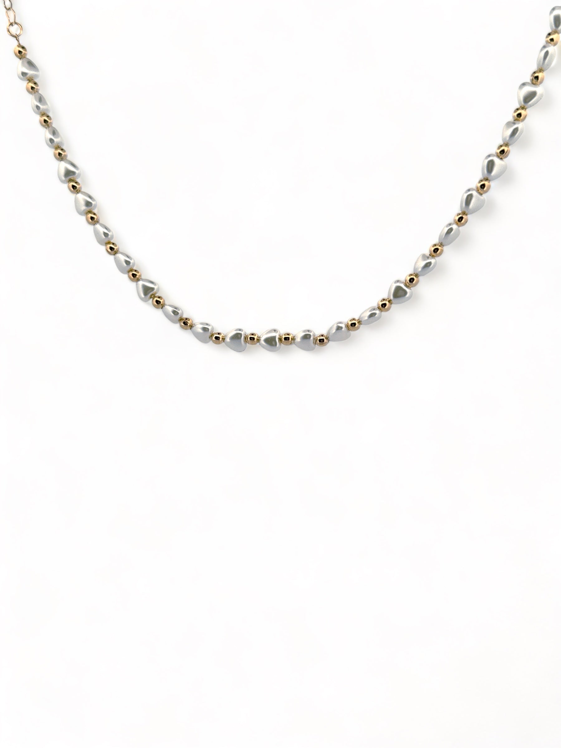 Tiny Hearts Pearl Necklace