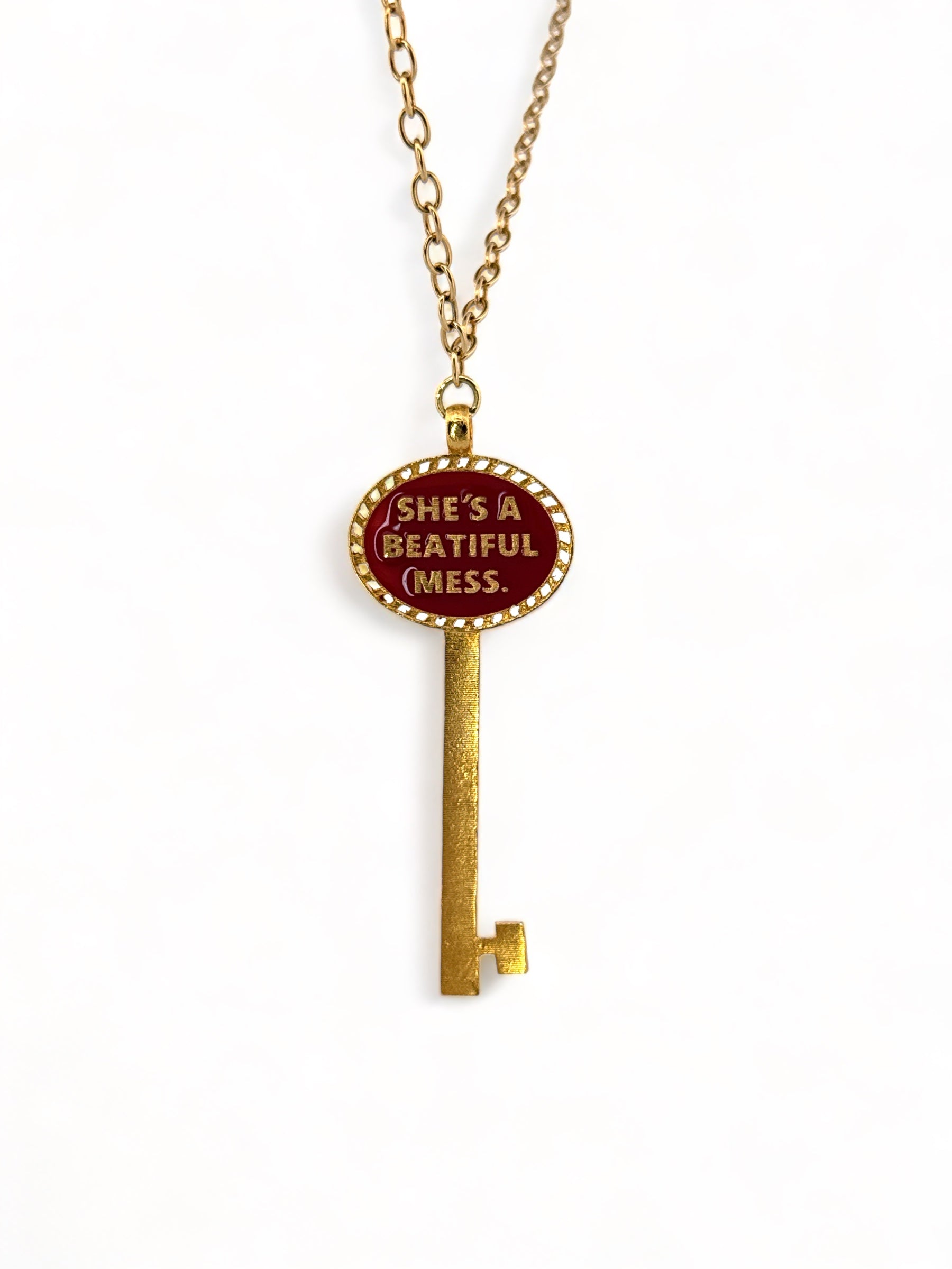 She’s a beautiful mess key necklace pendant keys