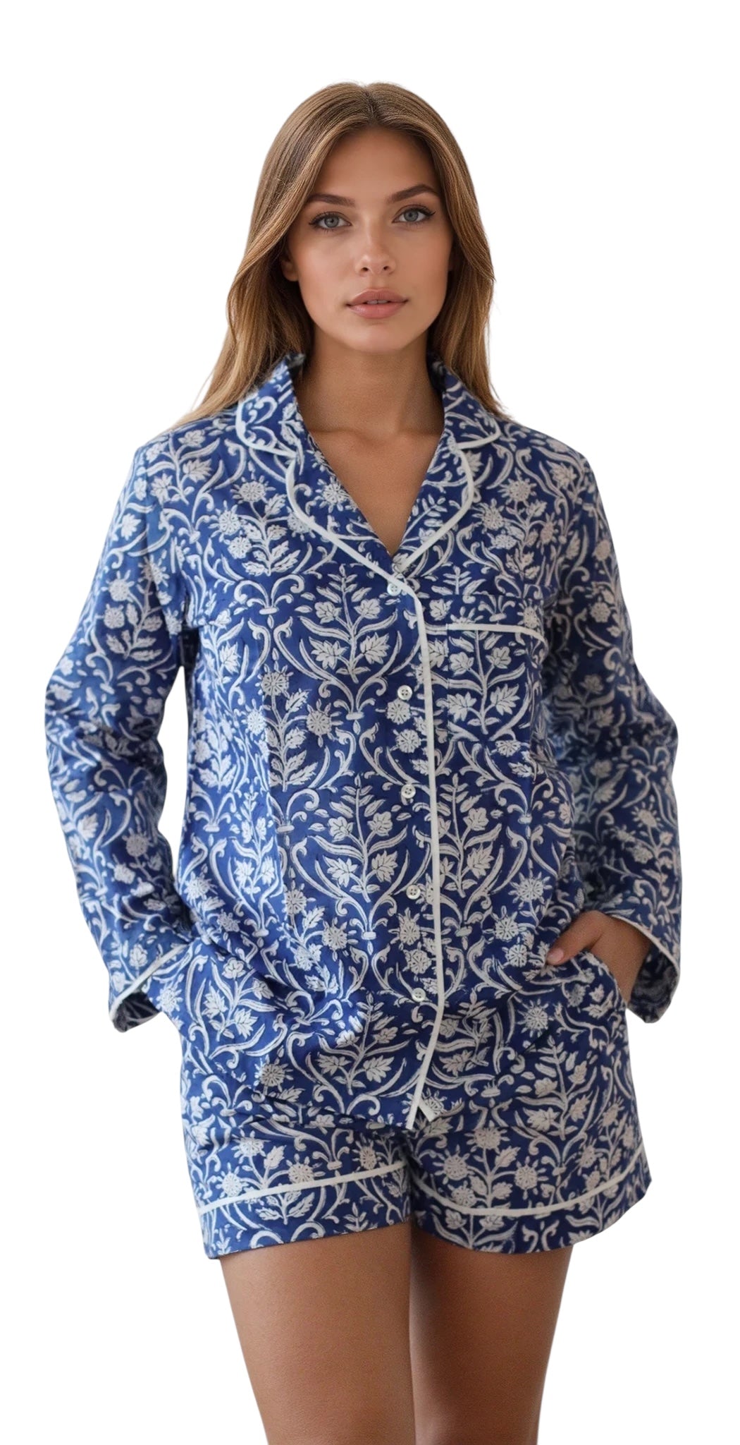 Midnight Vine Block Print Short Pajama