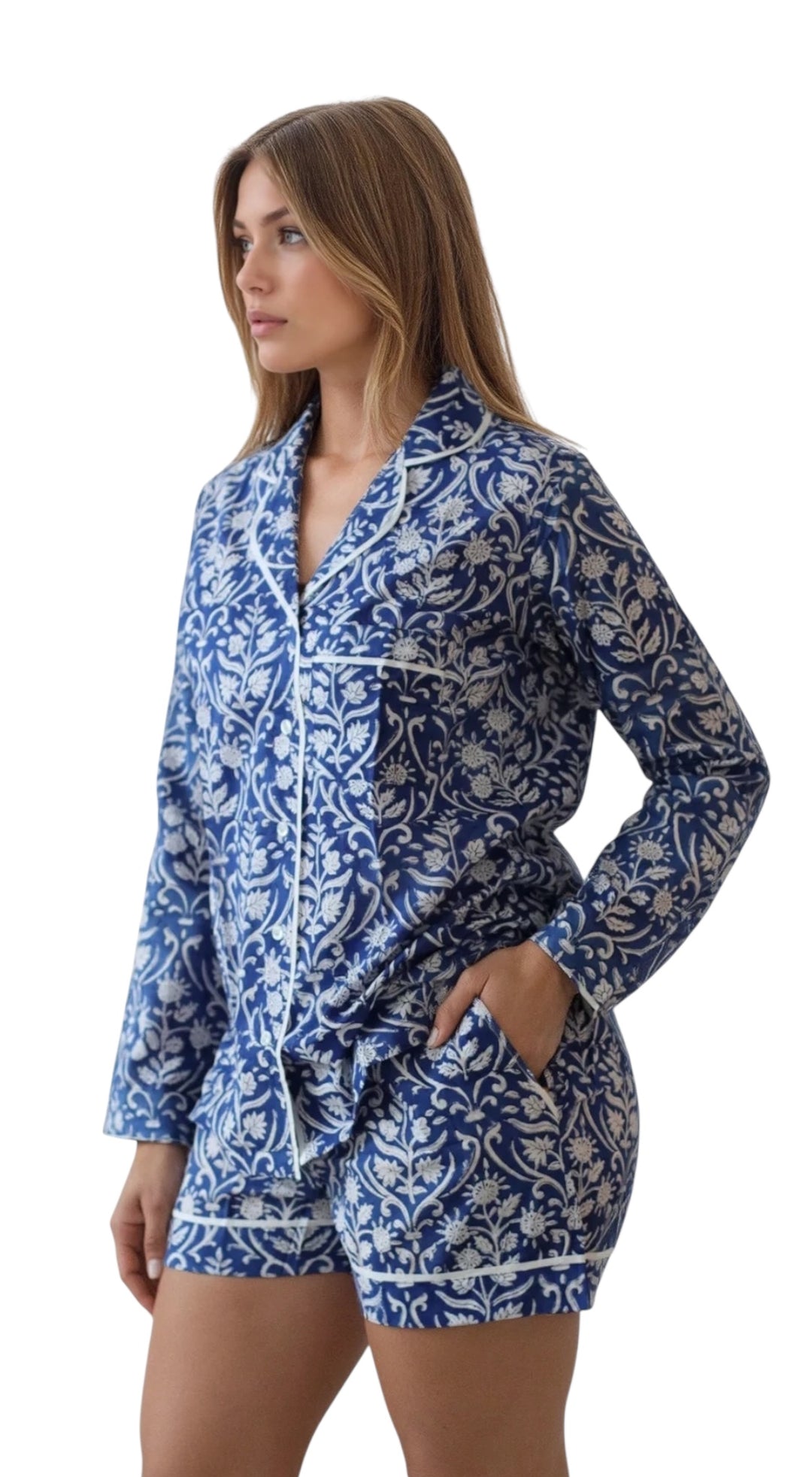 Midnight Vine Block Print Short Pajama