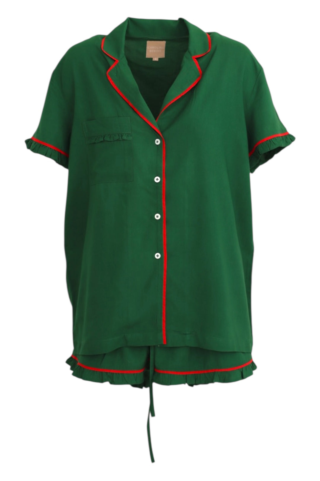 Christmas Luxury Matching Set Pajama Green Short