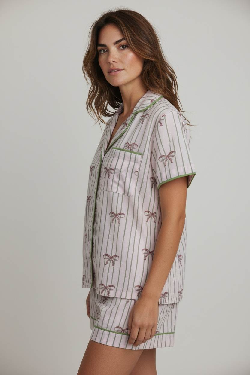 Christmas Bows Pajamas Short Set