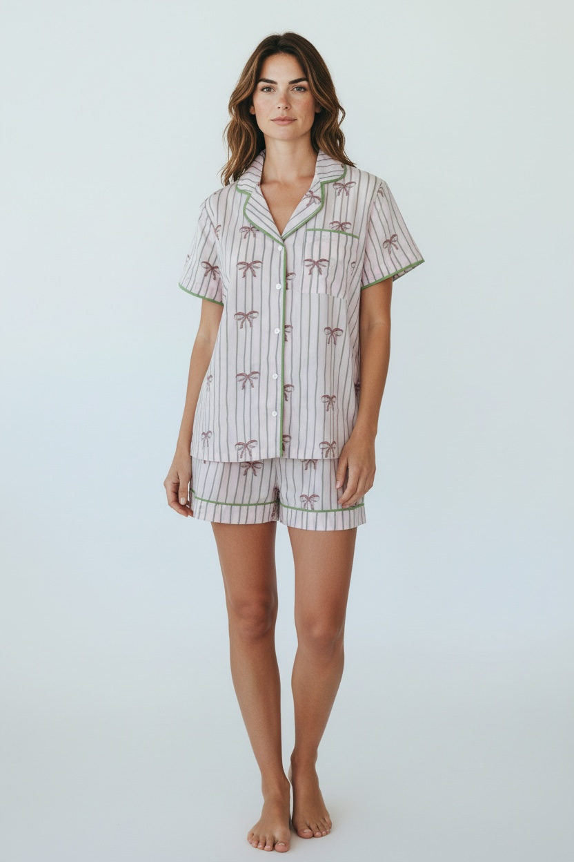 Christmas Bows Pajamas Short Set