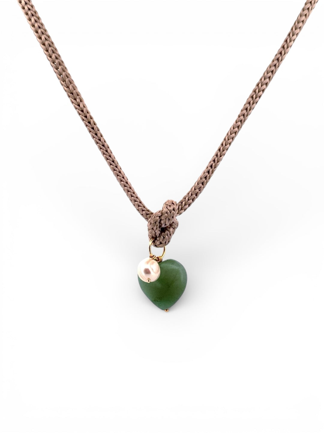 Crystal Heart Aura Cord Necklace