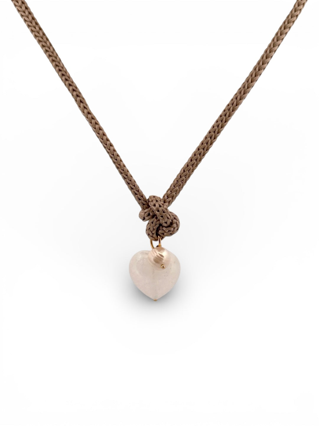 Crystal Heart Aura Cord Necklace