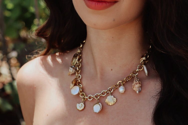Carolina Benoit shell charm necklace 