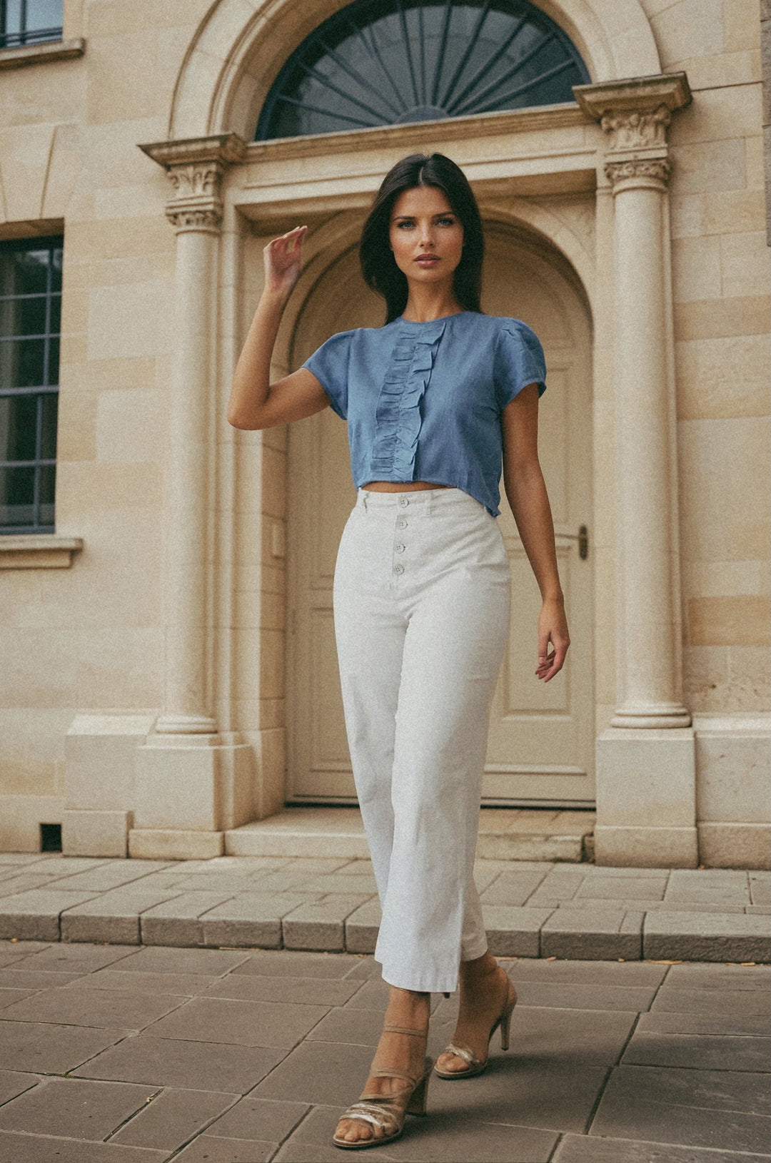 Lady Cropped Top Denim