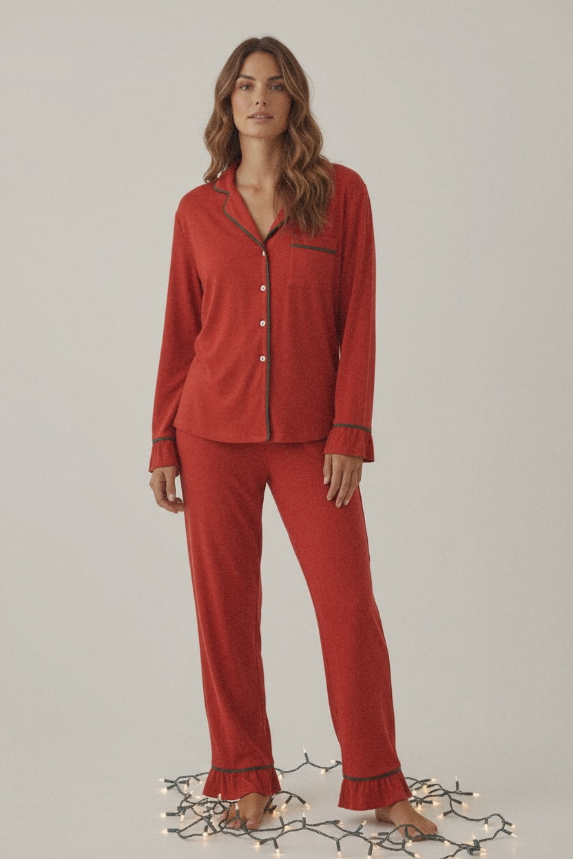 Christmas Luxury Matching Set Pajama Red