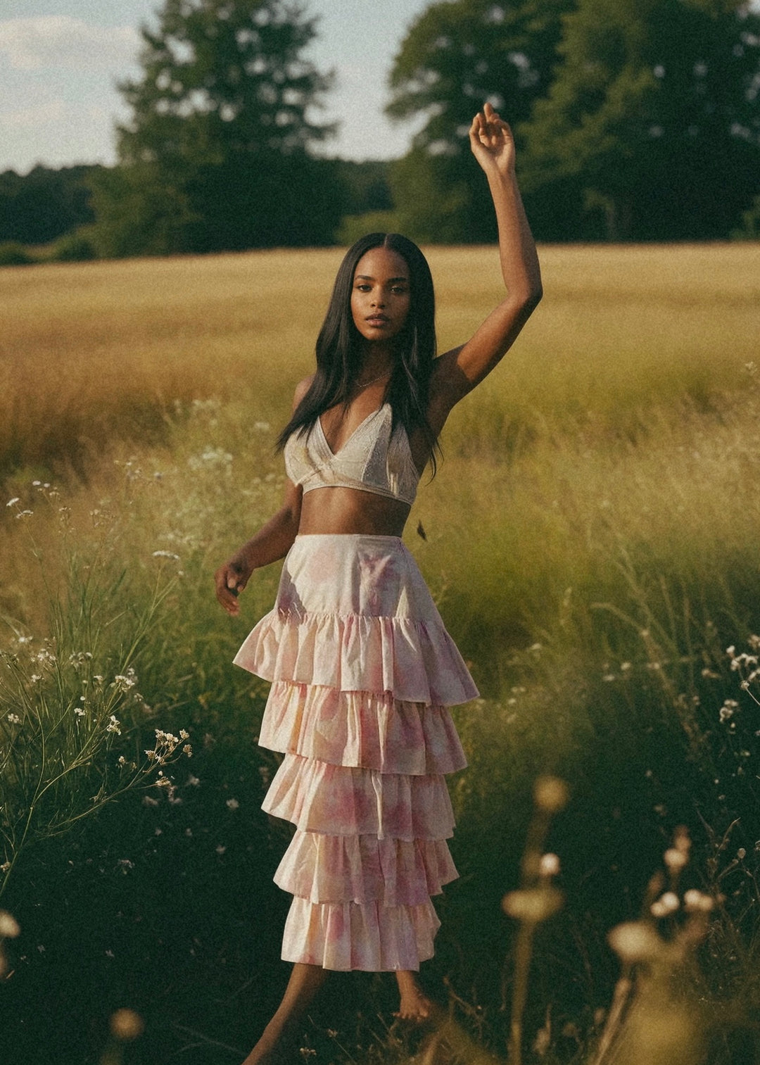 Palace Midi Skirt Pink Eco Tie Dye