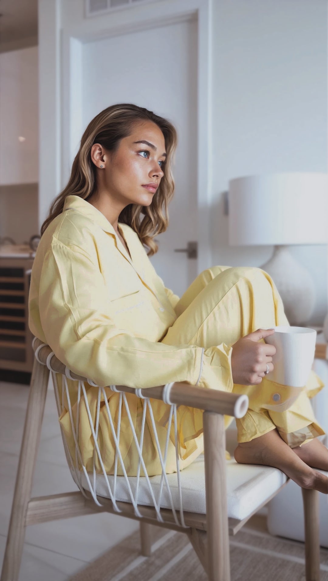 Luxury Bamboo Pajama Set Women | Yellow & Pink