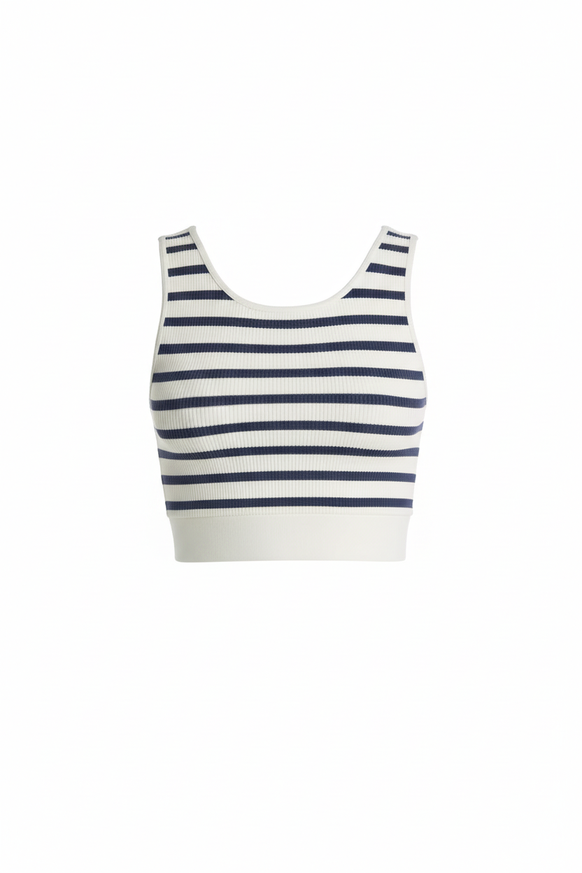 Knit Seamless Ribbed Striped Racerback Brami