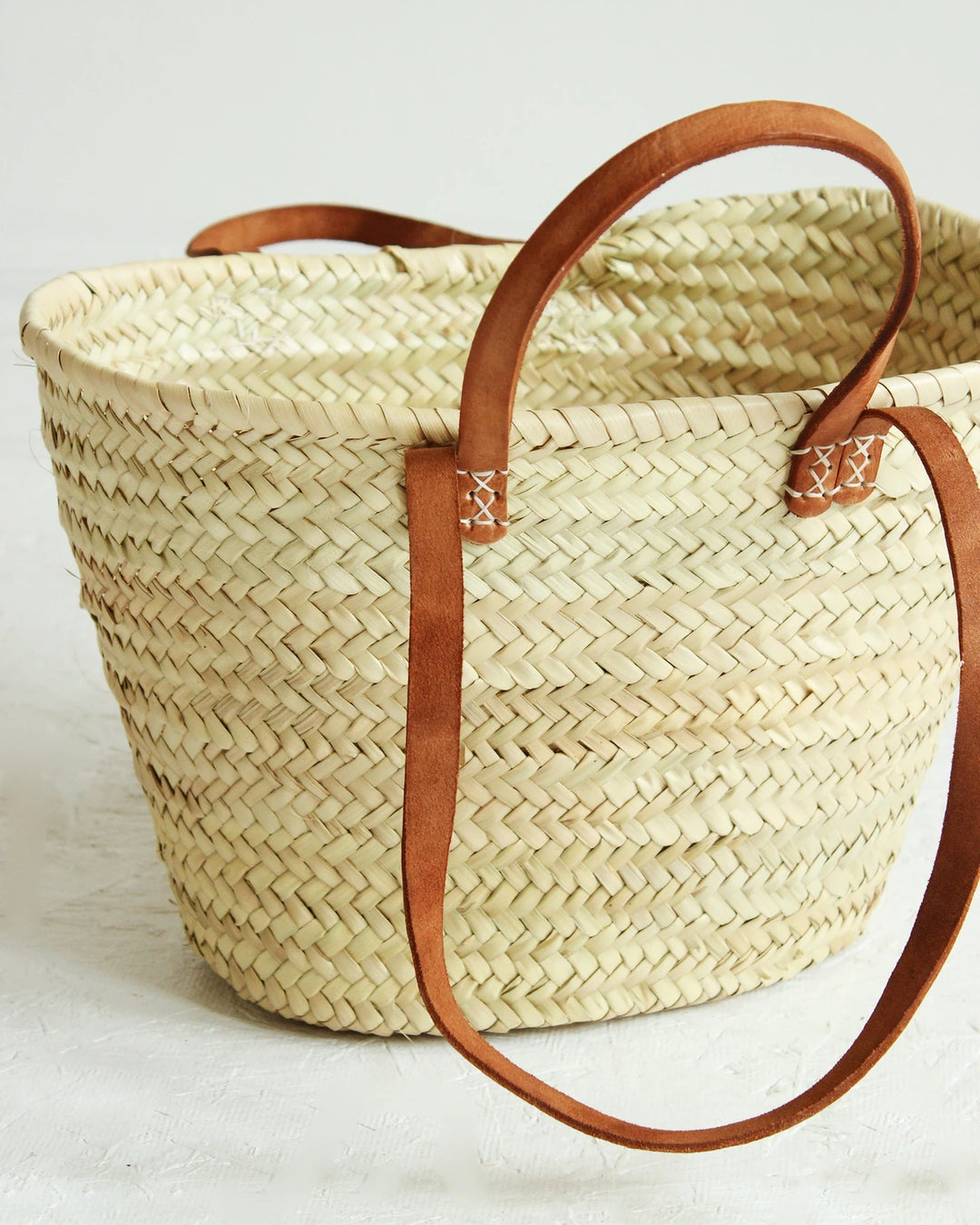 French Basket Tote Bag with Double Handles