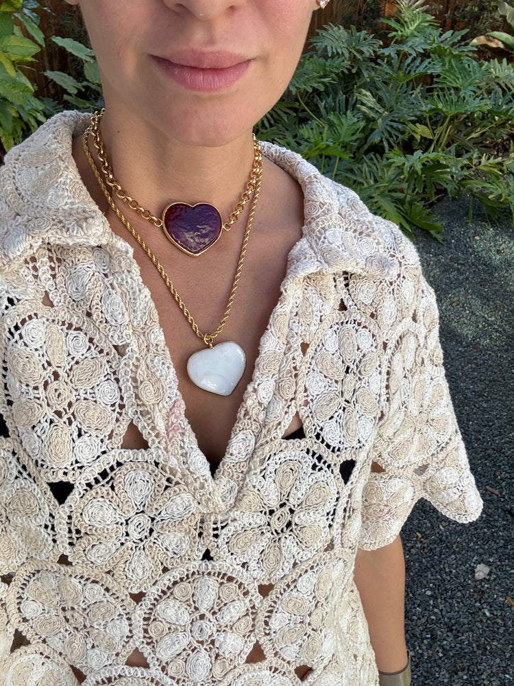 murano glass chokers in gold chains, statement jewelry