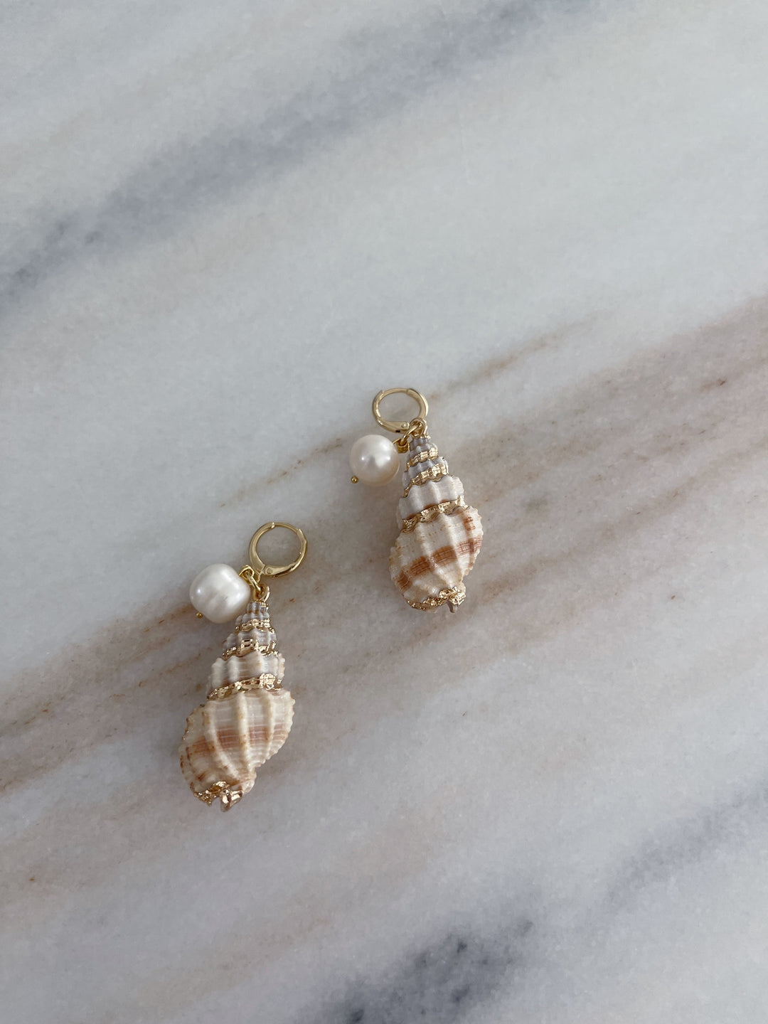 Shell Earrings With Pearl