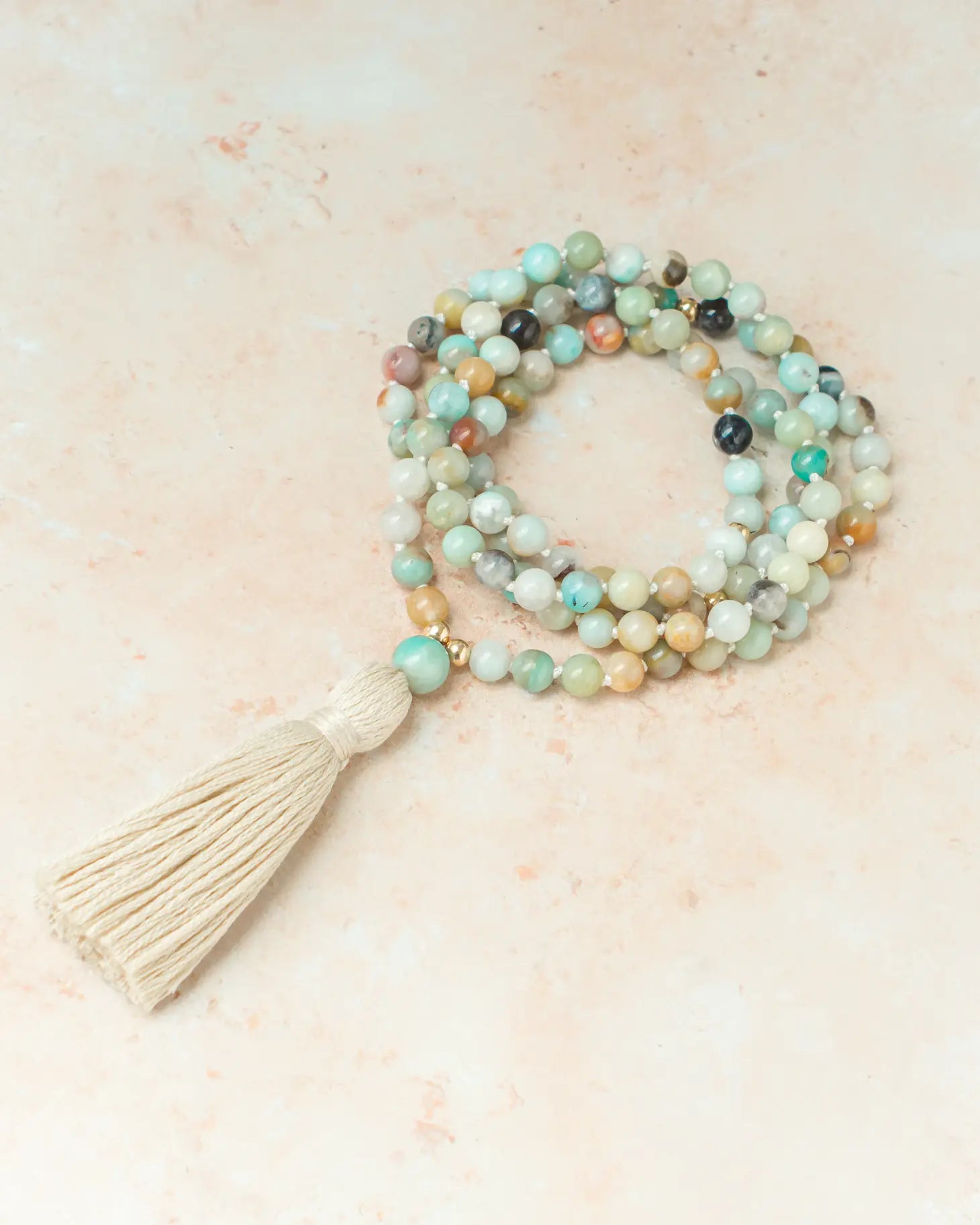 Amazonite mala necklace