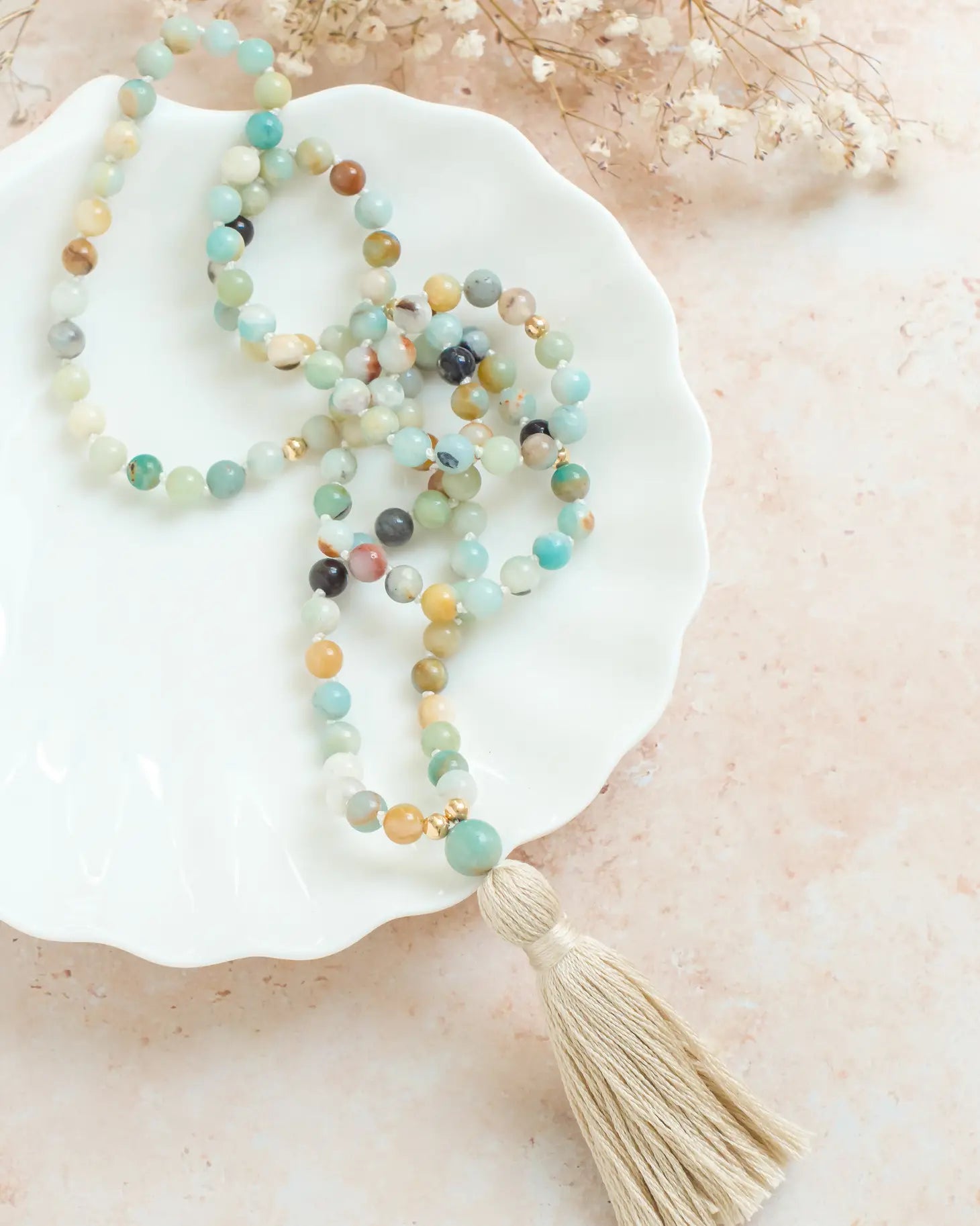 Amazonite mala necklace
