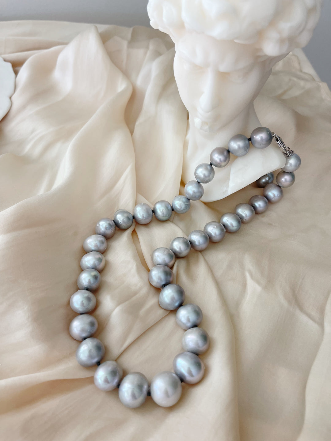 Gray Pearl Statement Necklace