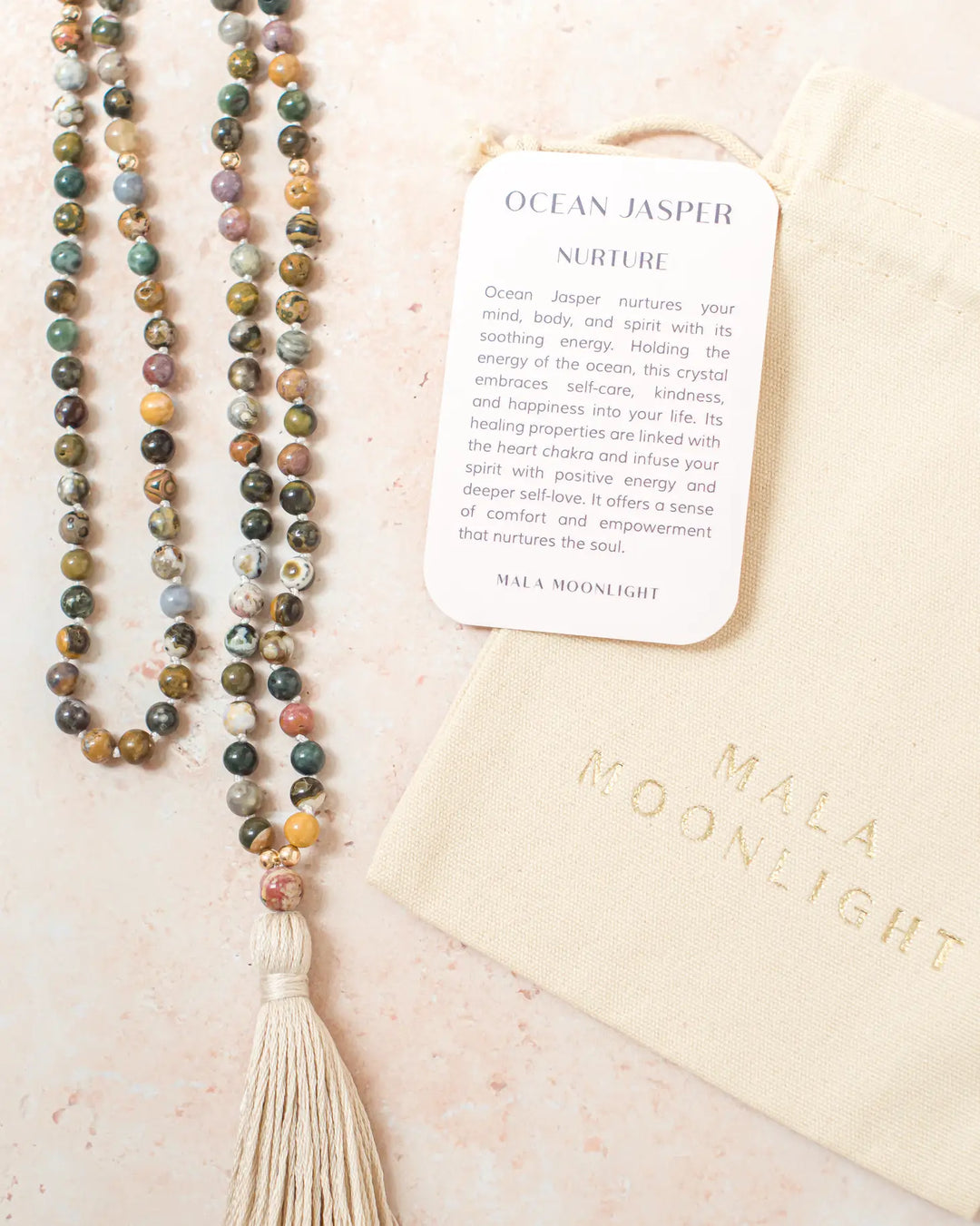 Ocean Jasper Mala Beads Necklace