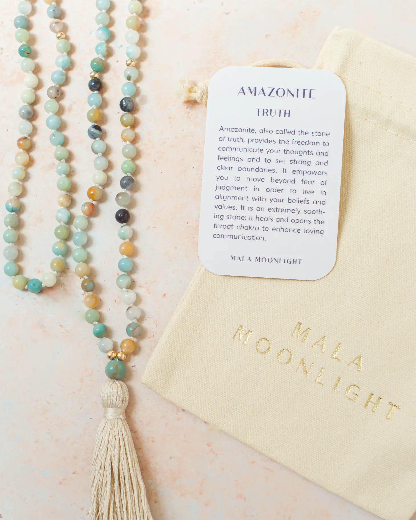 Amazonite mala necklace