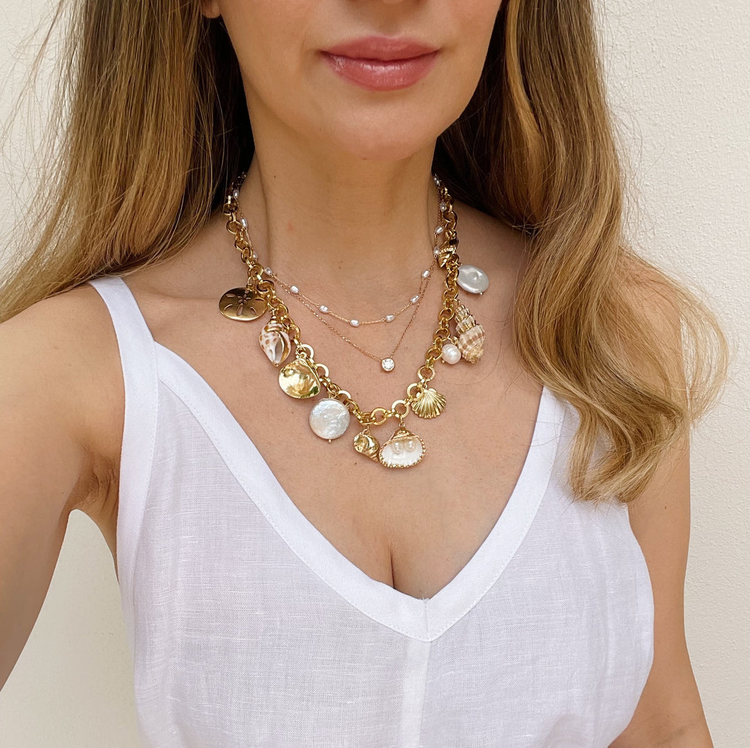 Kailua Seashells And Pearls Necklace