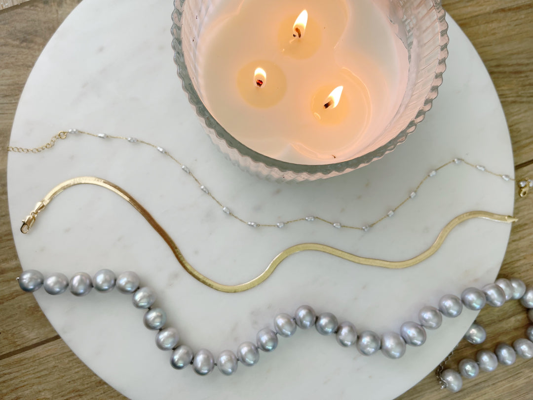 Gray Pearl Statement Necklace