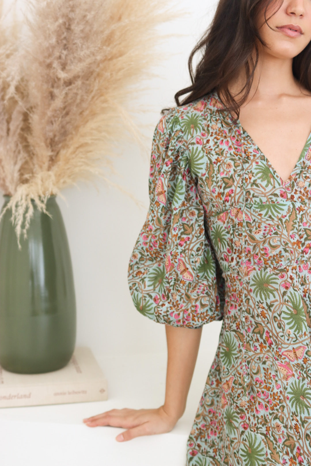 Palm Springs Print Kaftan Dress