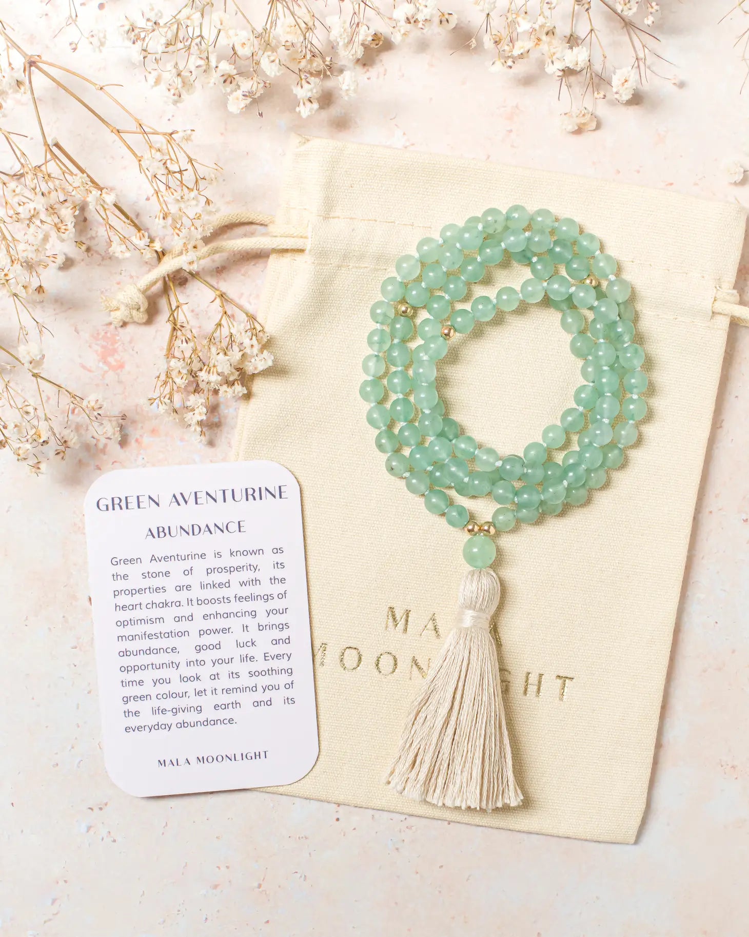 Green Adventurine Mala Necklace