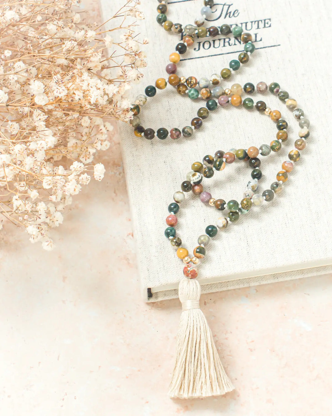 Ocean Jasper Mala Beads Necklace