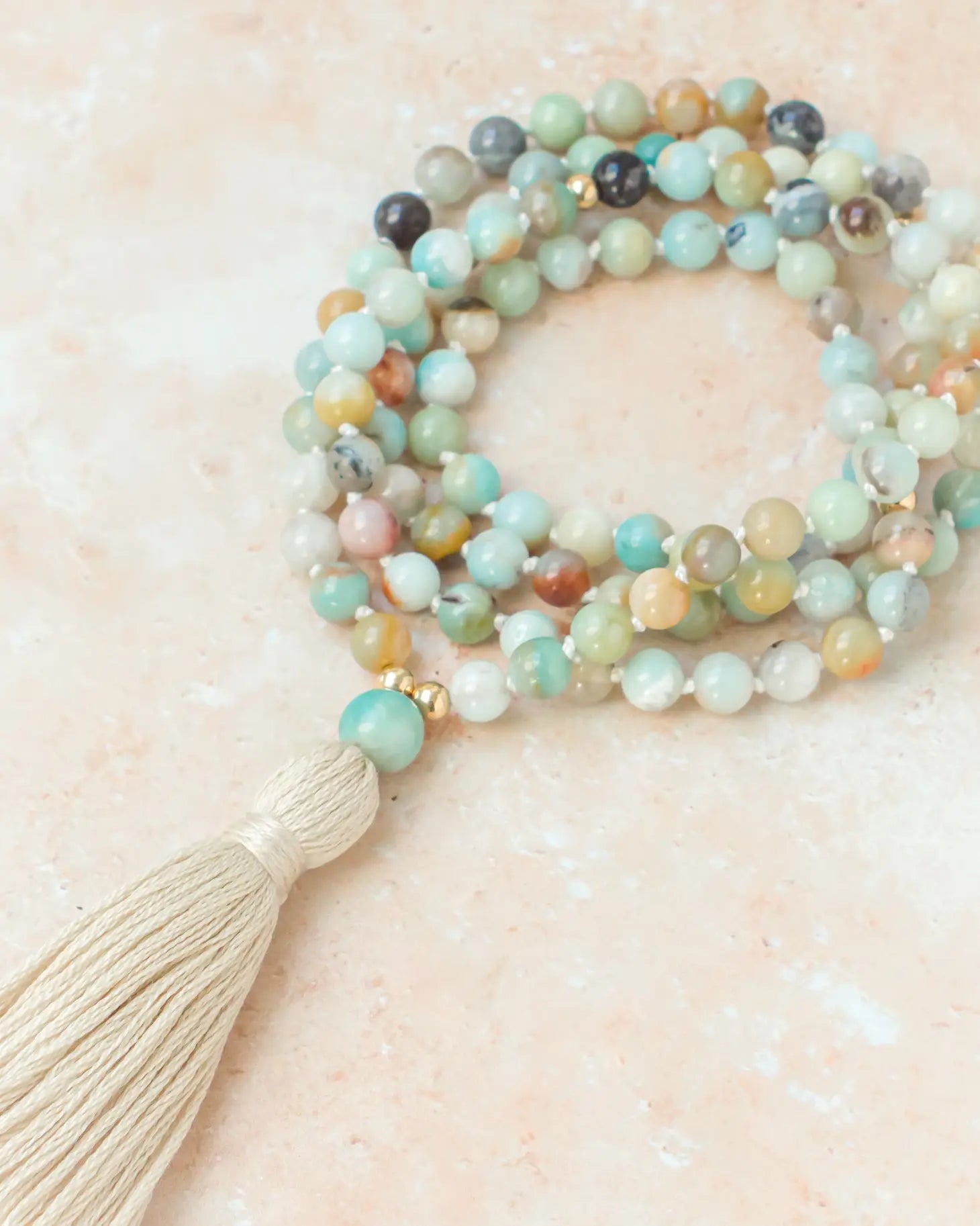 Amazonite mala necklace