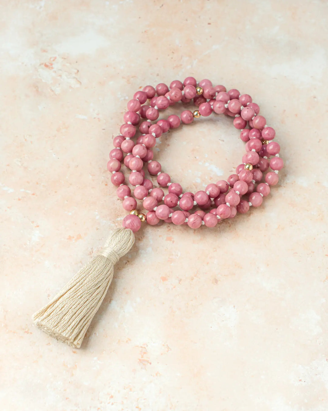 Rhodonite Mala Beads Necklace