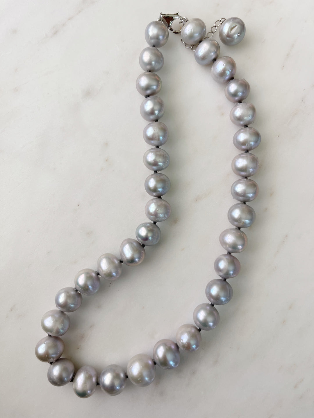 Gray Pearl Statement Necklace