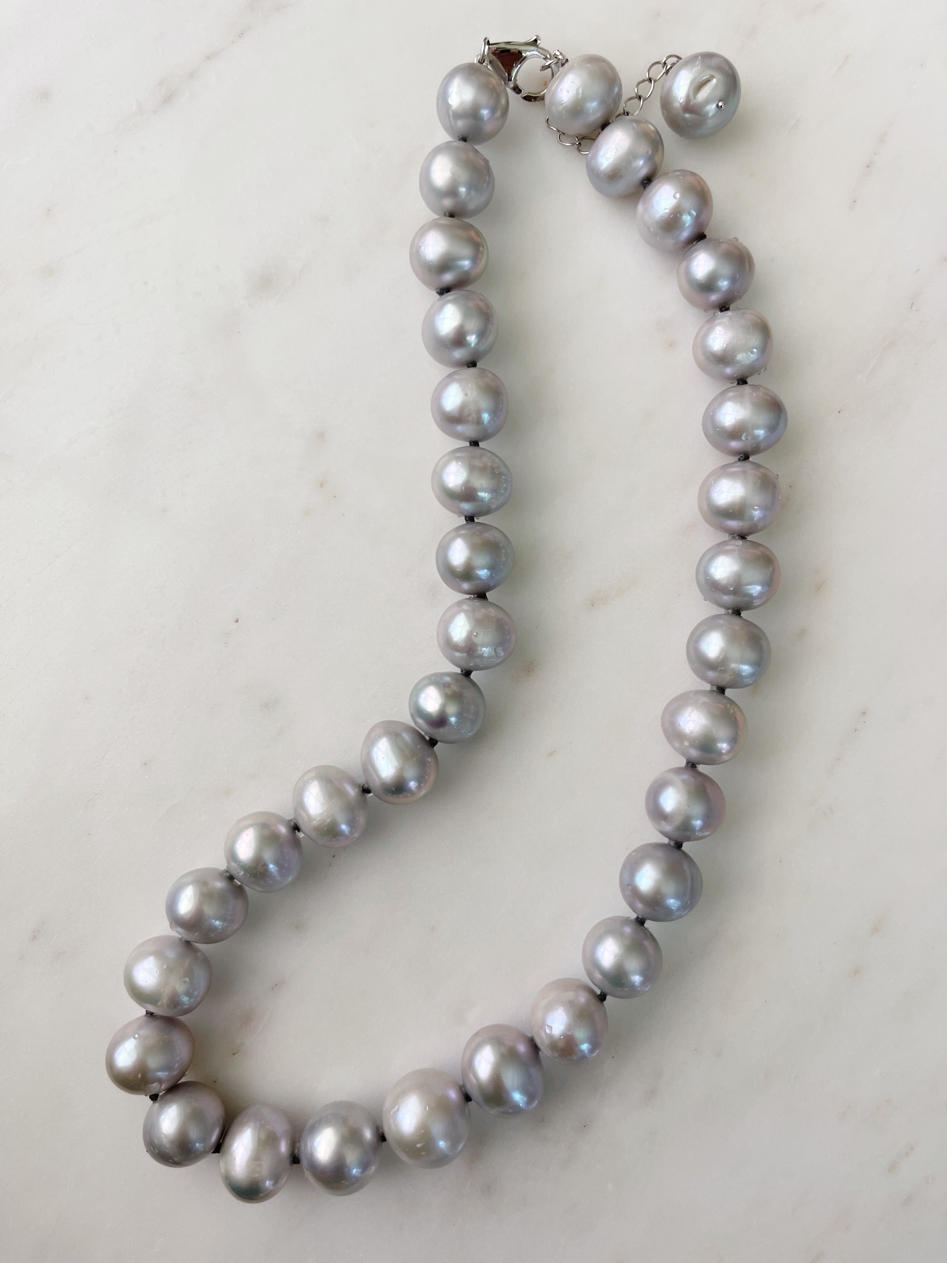 Salt Water Heirloom – Gray Pearl Statement Necklace